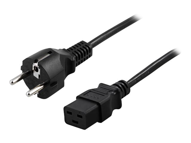 Deltaco Del-109Ta - Strømkabel - Cee 7/7 (Han) Lige Til Iec 60320 C19 Lige - Ac 250 V - 16 A - 1 M - Sort