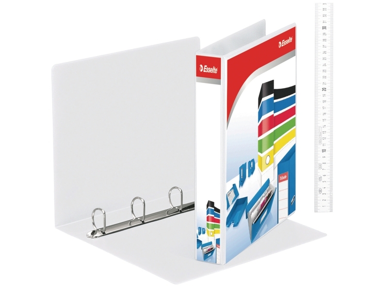 Indstiksringbind Esselte A4 med lomme, 86 mm ryg, hvid | Arkivering - Presentationsmappar och omslag - Plug Binder | GameStuff