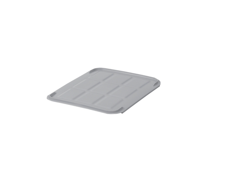 Låg, til plastkasse, 40 x 30 cm, grå, til 13/28 l