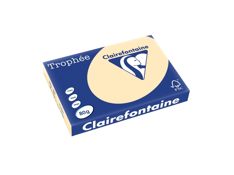 Farvet papir Trophée, A3, 80g, creme 1253, pakke a 500 ark
