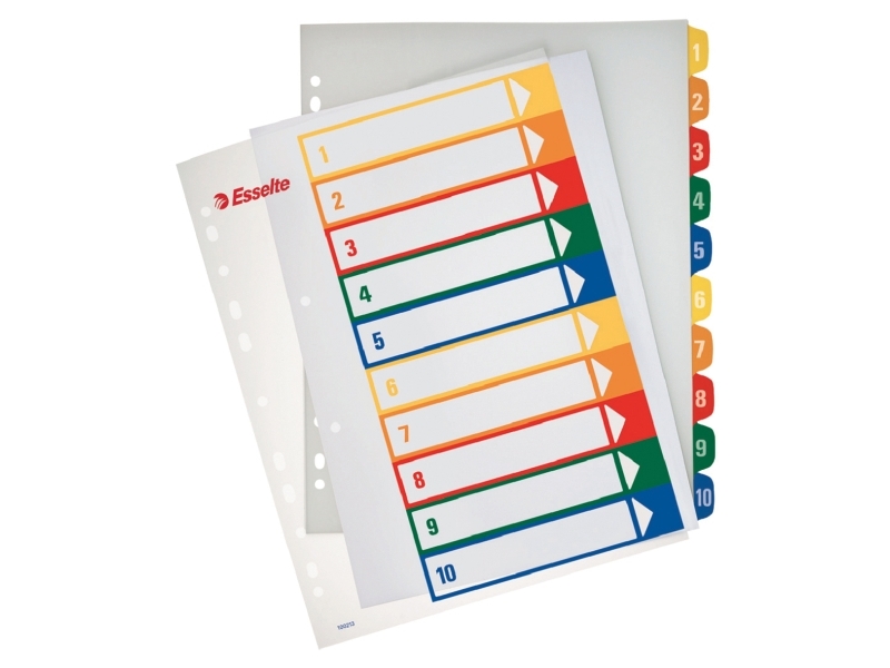 Register, Esselte Project, A4+, 1-10 | Arkivering - Tabblad - PP-Tabblad & Register | GameStuff
