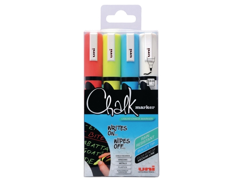 Kritpennor uni-ball, runda, box med 4 färger | Skrivredskap - Märkpennor - Övriga | GameStuff