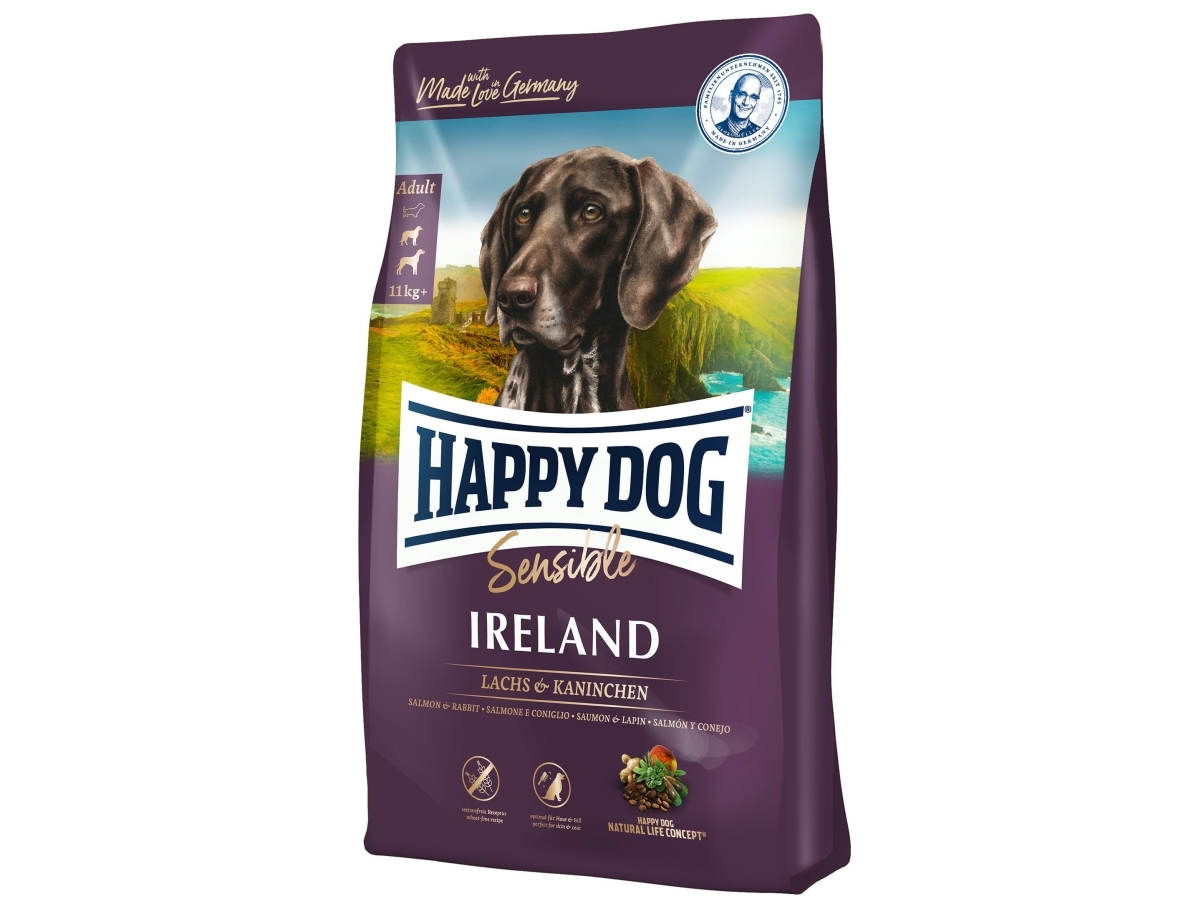 Happy Dog 0003537, Adult, Mittelgroß (11-25 Kg), Kaninchen, Lachs, 4 Kg