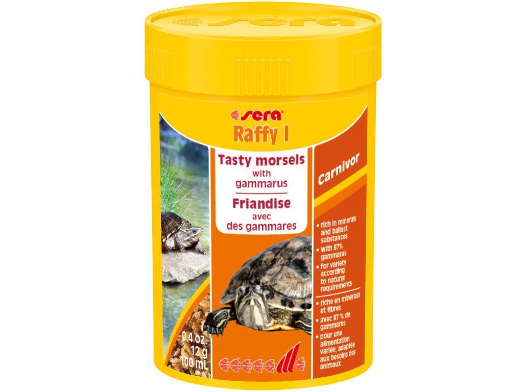 Sera Raffy I Nature, Turtle, Universal, Shrimps (44%), Gammarus (43%), Fish, Krill., 250 Ml, 36 G