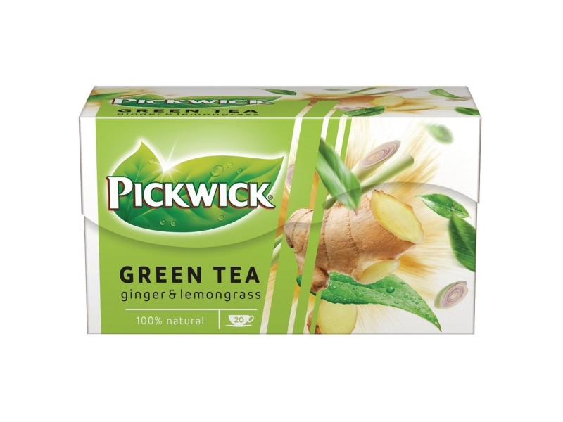 Te, Pickwick, Grøn Te Ingefær Og Citrongræs, Pakke A 20 Stk