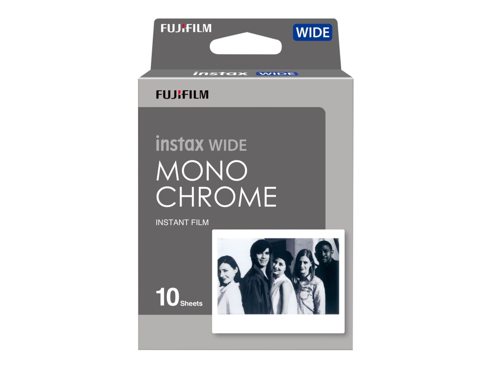 Fujifilm Instax Wide Monochrome - Sort/hvid film til umiddelbar billedfremstilling (instant film) - instax Wide - ISO 800 - 10 optagelser