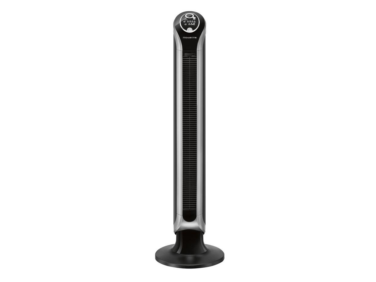 Rowenta Eole VU6670, Kotitaloustornituuletin, Musta, Hopea, Lattia, 45 dB, 180°, Painikkeet, Kosketus