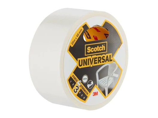 3M Universal, Valkoinen, Niputus, Kiinnittävä, Suojaava, Korjaus, Tiivistävä, 25 m, 48 mm