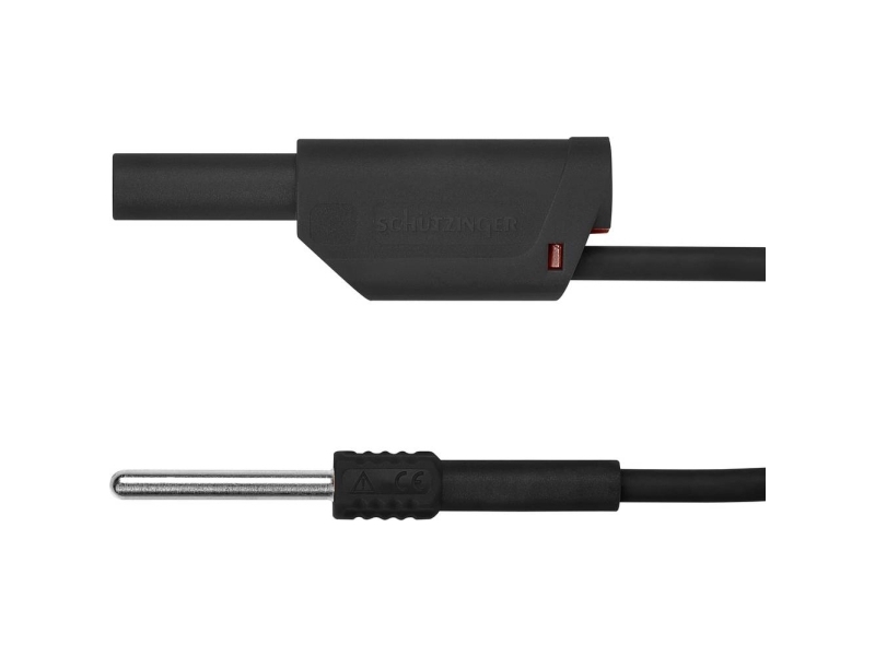 Schützinger AL 8323 / 1 / 100 / SW Adapterledning [Stik 4 mm - Stik 4 mm] 100,00 cm Sort