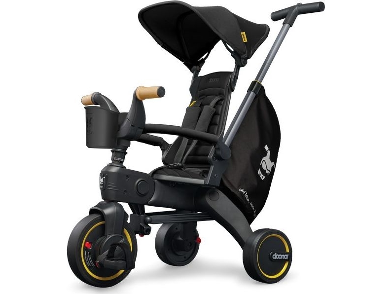 Doona Liki S5 5in1 Sulankstomas triratis dviratukas + puodelių laikiklis - Juodas