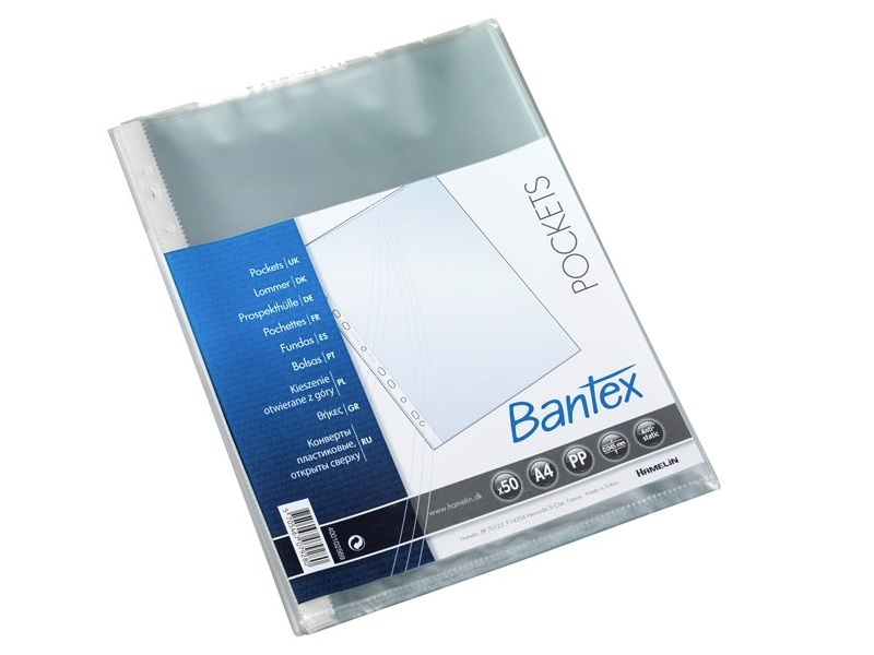 Fickor Bantex med öppning i toppen 0,04 mm transparent PP - (50 st) | Arkivering - Elastikmappar & Chartekker - Plastficka | GameStuff