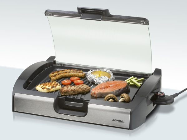 Steba VG 200, 2200 W, Grill, Elektrisk, Bordplade, Stegeplade, Sort, Sølv