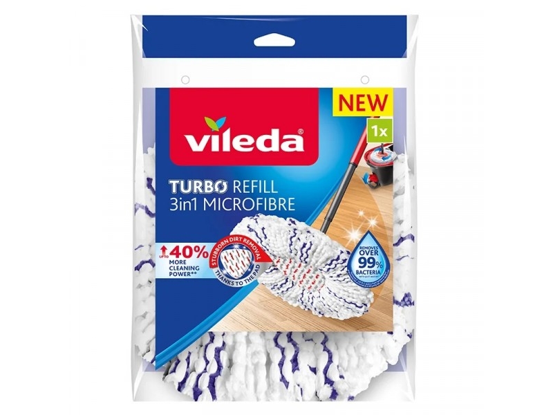 Vileda 4023103227439, Moppehoved, Blå, Hvid, Mikrofiber, 1 Stk