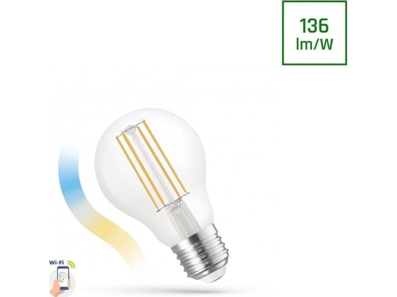 Spectrum Led Bulb Gls 5W E-27 Cog 230V Cct + Dimm Clear Wi-Fi Spectrum Smart Himp