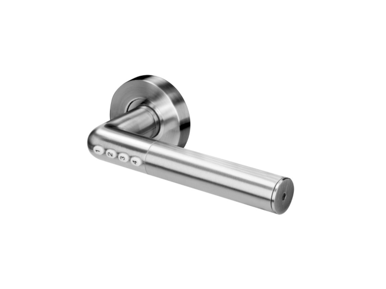 Orno Door handle with IP44 combination lock, PIN code unlocking and Bluetooth - Silver color
