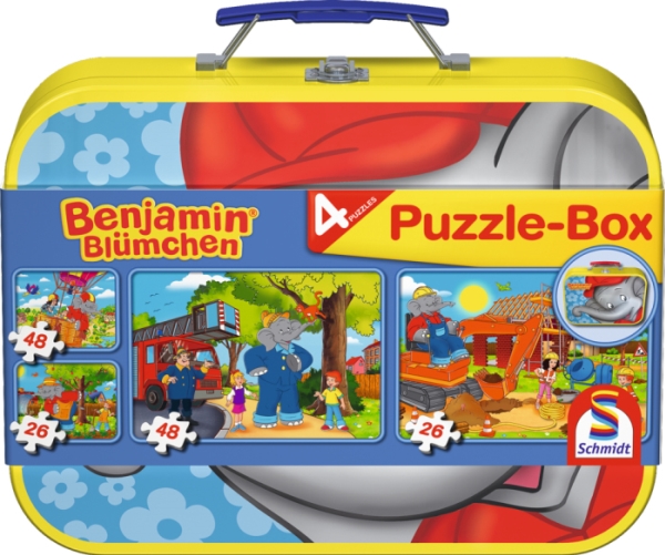 Schmidt Spiele Benjamin Blümchen, Puzzle-Box Im Metallkoffer, 48 Stück(E), Cartoons, 3 Jahr(E)