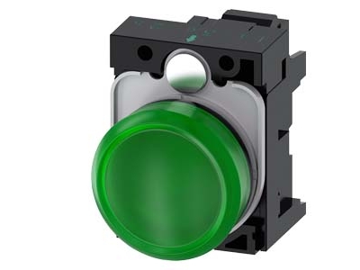 Siemens 3SU1106-6AA40-3AA0, 30 mm, 60 mm, 80 mm, 1 stk, Grøn, Tjekkiet