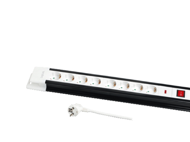 Logilink Lps207, 3 M, Typ F, Schwarz, Weiß, Kunststoff, 8 Ac-Ausgänge, 250 V