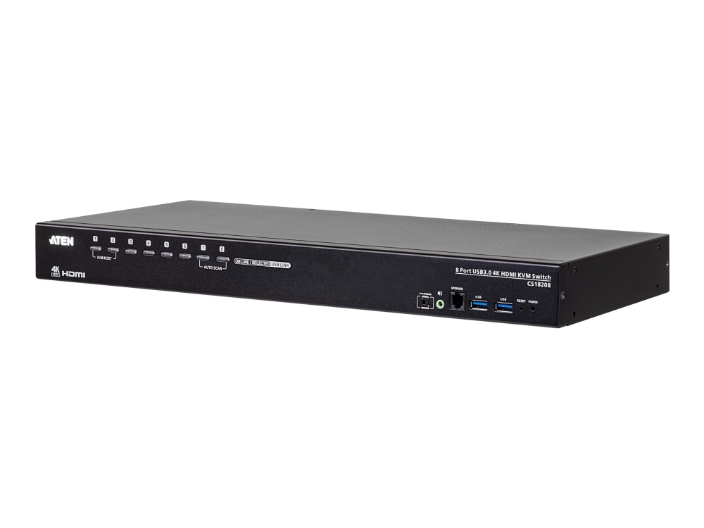 Aten 8-Port Usb 3.0 4K Hdmi Kvm-Switch, 4096 X 2160 Pixel, 4K Ultra Hd, 9,77 W, Schwarz