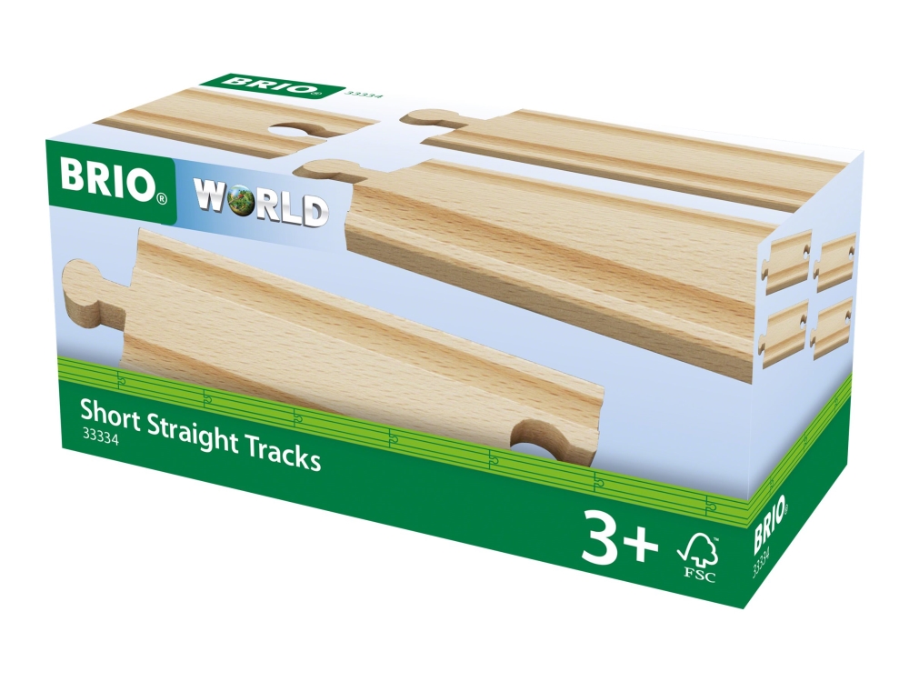 BRIO 33334 Raka skenor, korta | Leksaker - Konstruktions leksaker - Trä konstruktion | GameStuff