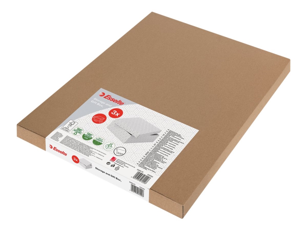 Esselte 628288, Varastolaatikko, Valkoinen, Suorakulmainen, Pahvi, Kuvio, Sisätila