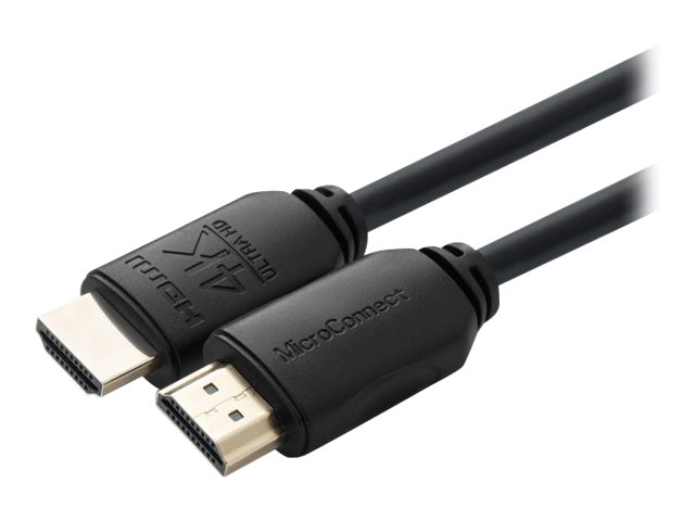 Microconnect - High Speed - Hdmi-Kabel Mit Ethernet - Hdmi-Stecker Auf Hdmi-Stecker - 1M - Dreifach Geschirmt - Schwarz - Für Den Innenbereich, Unter