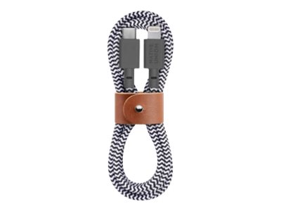 Native Union Belt-Kv-Cl-Zeb-2, 1,2 M, Lightning, Usb C, Männlich, Männlich, Schwarz, Weiß
