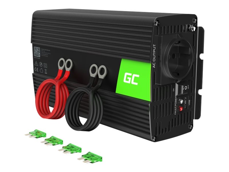 Green Cell - Dc Til Ac Wechselrichter - Dc 24 V - 1000 Watt - Output-Stikforbindelser: 1 - Sort