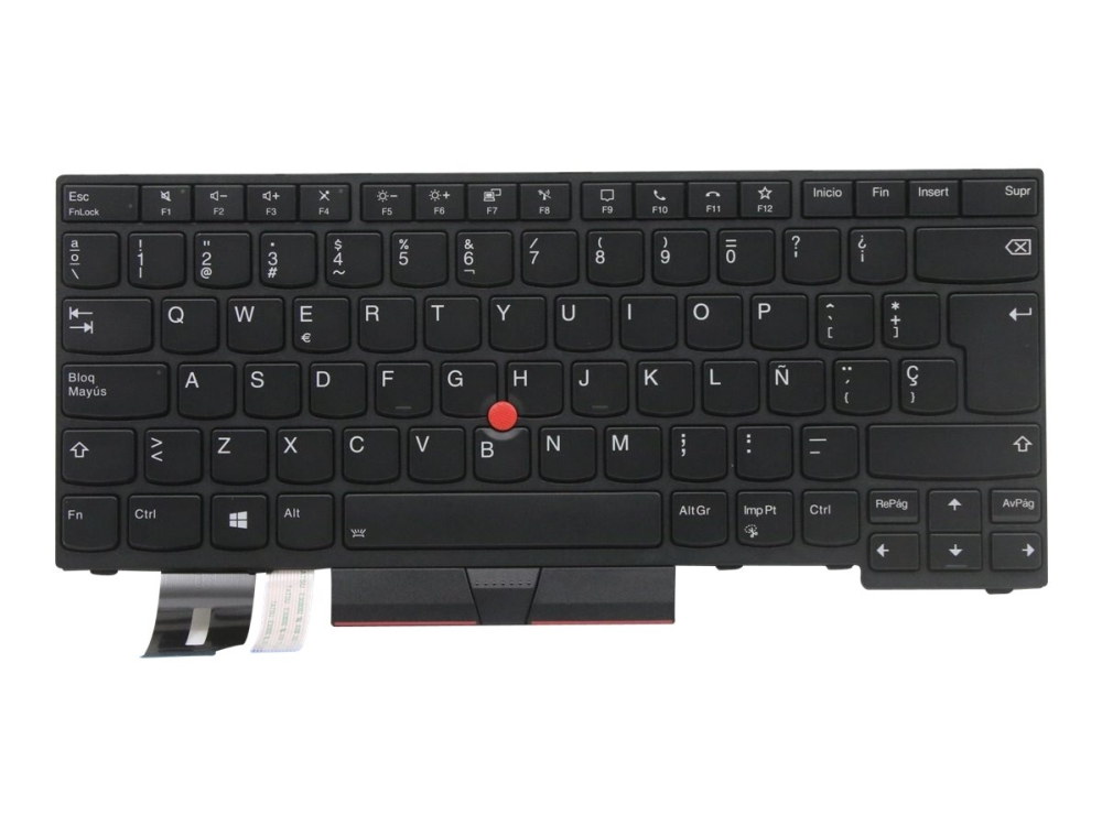 Primax - Notebooks Udskiftningstastatur - Med Trackpoint - Bagbelyst - Spansk - Sort - Für Thinkpad P14s Gen 1 P14s Gen 2 T14 Gen 1 T14 Gen 2