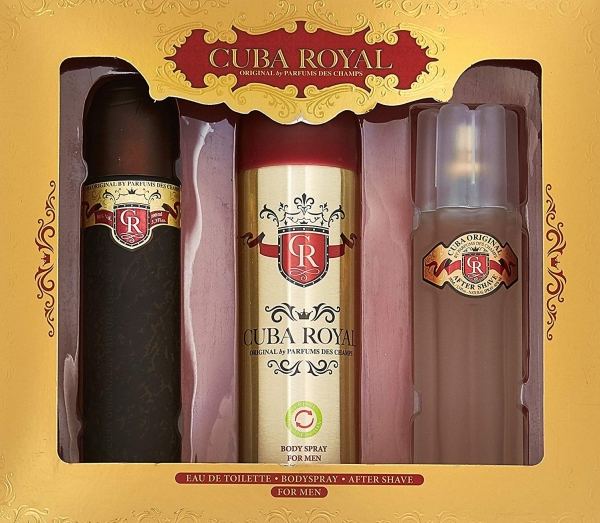 Cuba Royal Gift Set - Eau De Toilette Spray 100Ml, Deodorant Spray 200Ml, After Shave 100Ml