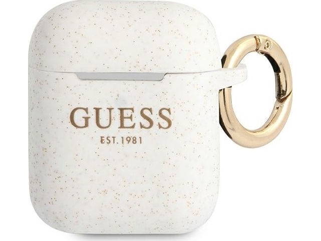 Guess Guess Gua2sggeh Airpods Cover Hvid/Hvid Silikone Glitter
