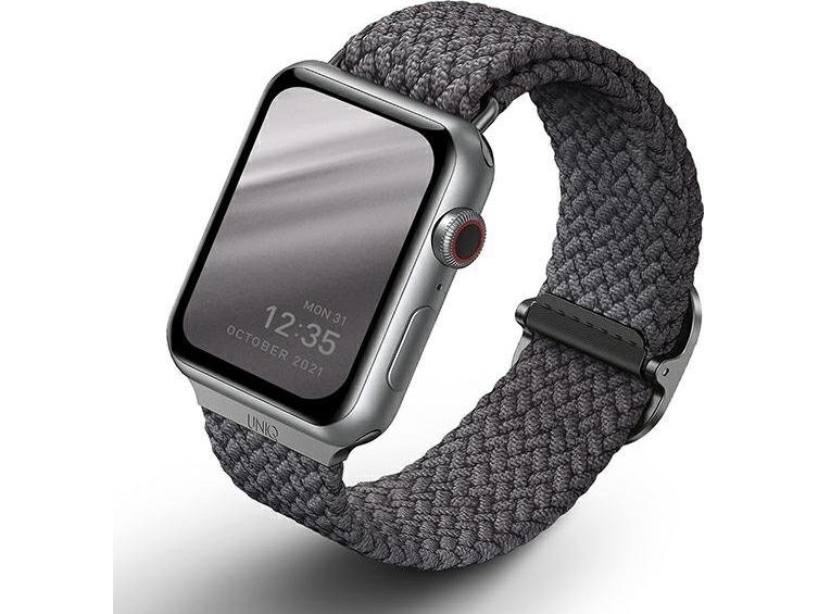 Uniq Rem Til Apple Watch 44/42/45 Mm, Series 4/5/6/7/8/Se/Se2, Flettet, Grå/Granitgrå