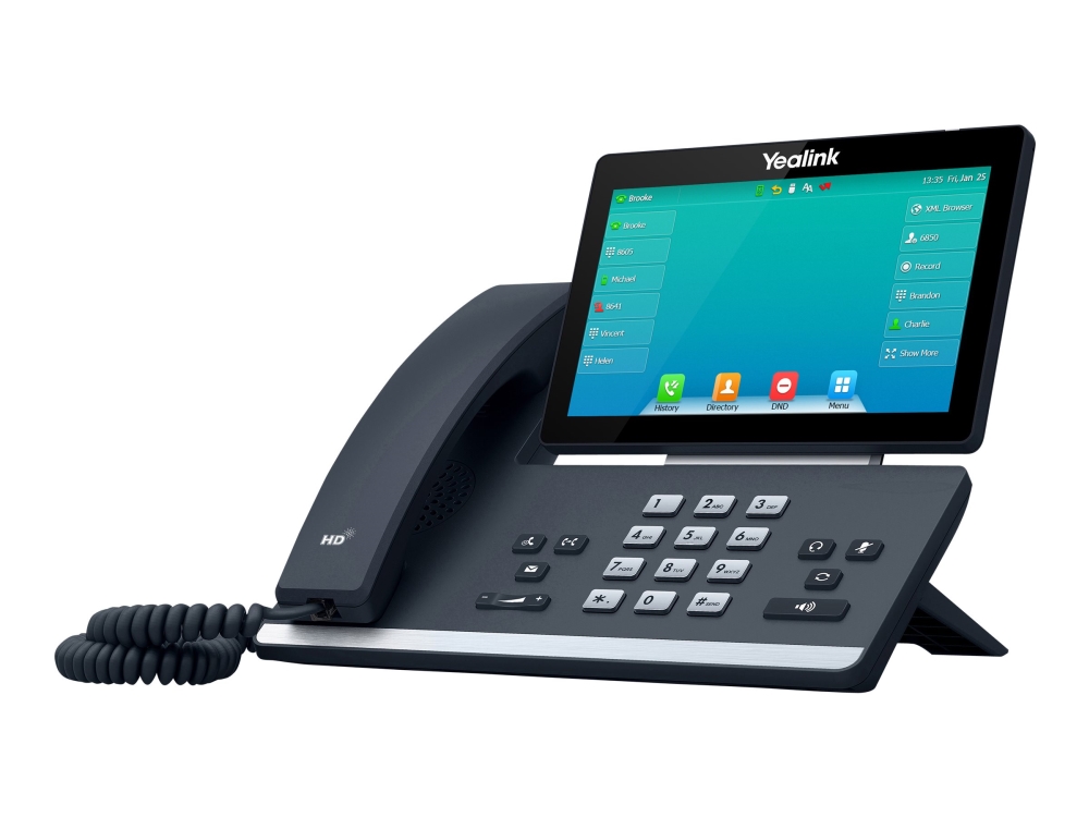 Yealink Sip T57w Voip Telefon Med Bluetooth Interface Med Opkalds Id Ieee 802.11a/b/g/n/ac Wi Fi / Bluetooth 4.2 3 Vejs Opkaldskapacitet