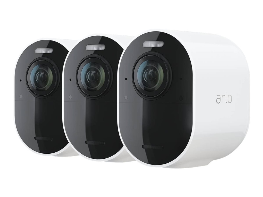 Arlo Ultra 2 Überwachungskamera Außen, 3Er Set Weiß, Ip-Sicherheitskamera, Draußen, Kabellos, Amazon Alexa & Google Assistant, Fcc, Ce, Ic, Eup1275,