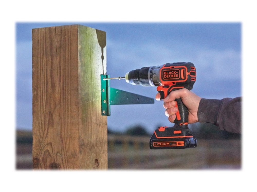 BLACK+DECKER - Slagborr - sladdlös - 2 hastigheter 13 mm - 52 N·m - 18 V | Elverktyg - DIY - Akku Verktyg - Borrmaskin & Skruvdragare | GameStuff