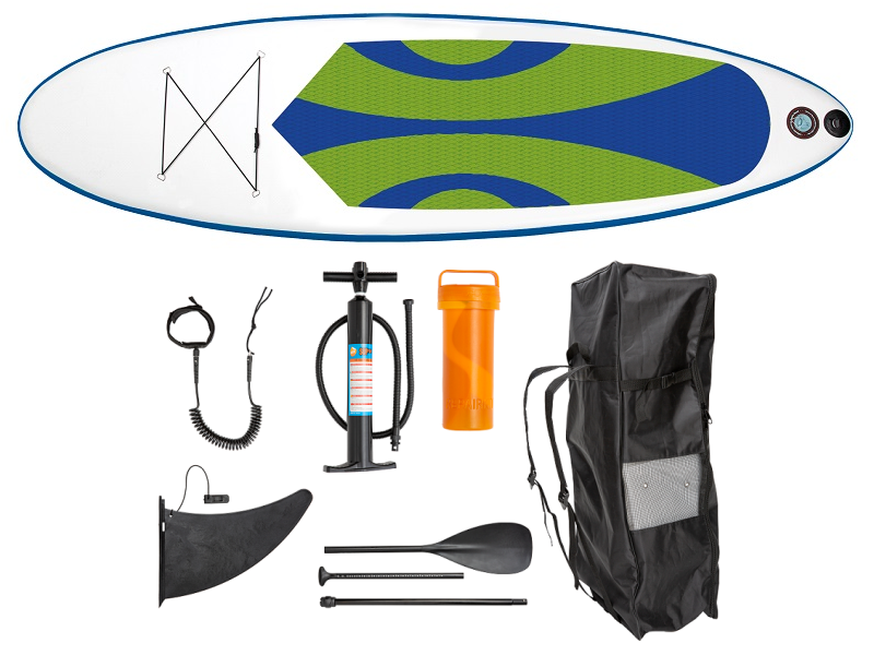 Cs Aqua Sup Board - Stand Up Paddleboard - 300X83x15 Cm Max 120 Kg. Green/Blue