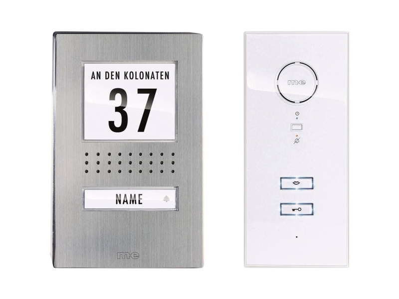 M-E Modern-Electronics Adv 111 Ww Audio Vistadoor Dørtelefon Med Ledning Komplet Sæt 1 Familiehus Rustfrit Stål, Hvid (41137)