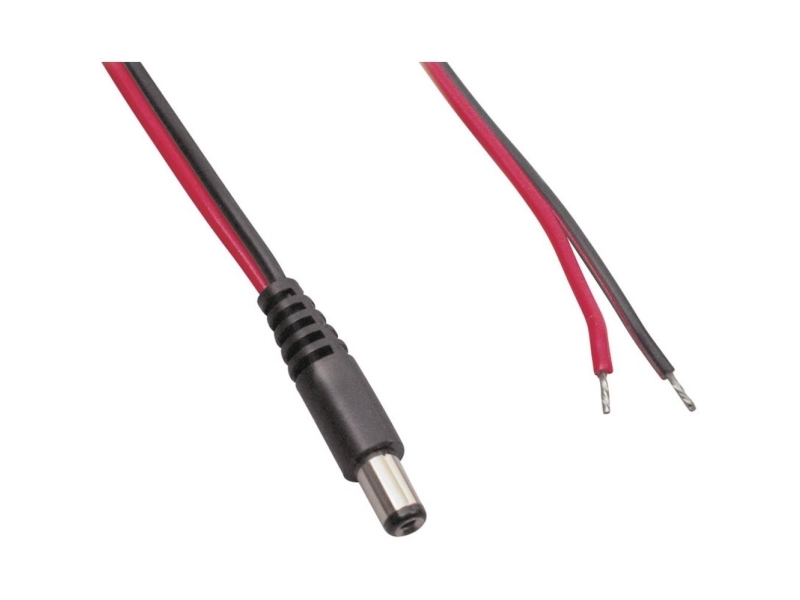Tru Components Lavvoltstilslutningskabel Lavspændingsstik - Åben Ende 5.50 Mm 2.10 Mm 1.00 M 1 Stk