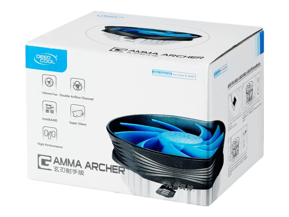 Deepcool GAMMA ARCHER - Processorkylare - (för: LGA1150, LGA1151, LGA1155, LGA1156, LGA775, AM2, AM2+, AM3, AM3+, AM4, FM2, FM2+, FM1, Socket 940, Socket 939, Socket 754) - aluminium - 120 mm | Datorkomponenter - Kylning & moddning - CPU Kylning | GameStuff
