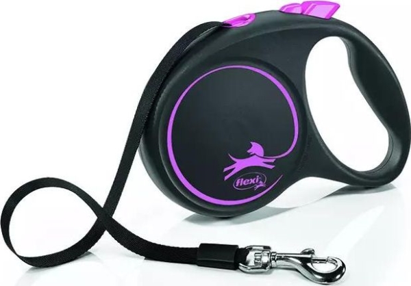 Flexi Black Design L Bånd 5 M, 50 Kg, Rosa