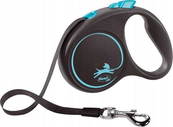 Flexi Black Design S Bånd 5 M, 15 Kg, Blå