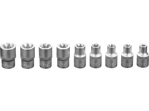 Antgalių Rinkinys Neo Torx 1/2" E10-E24, 9 Vnt