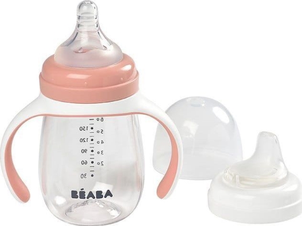 Beaba Mokomasis Buteliukas-Gertuvė 2In1, 210 Ml, Old Rožinis