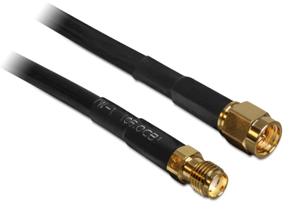 Delock - Antennenverlängerungskabel - Sma (Buchse) Auf Sma (Stecker) - 5 M - Schwarz