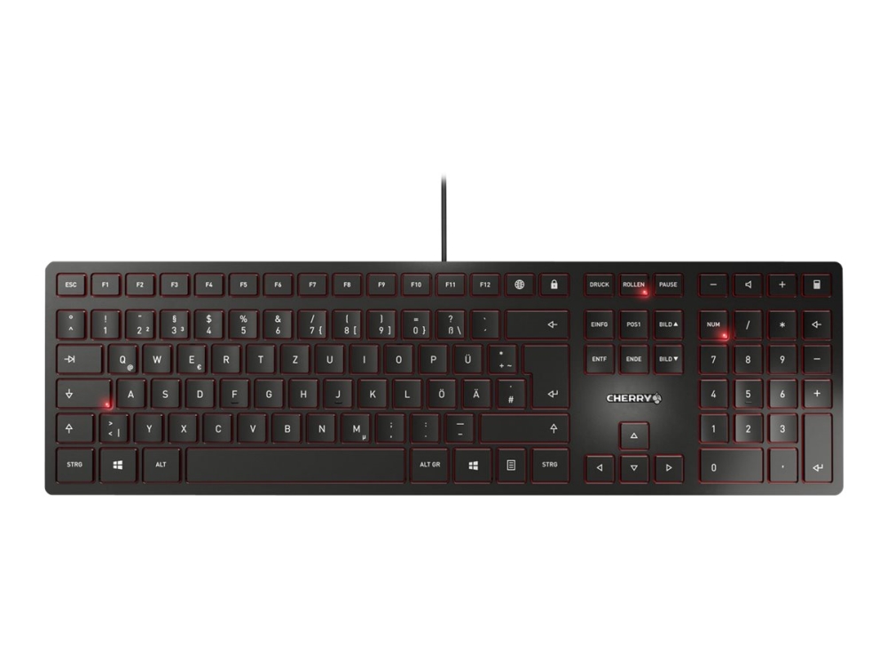 Cherry Kc 6000 Slim - Tastatur - Usb - Fransk - Tastaturkontakt: Cherry Sx - Sort