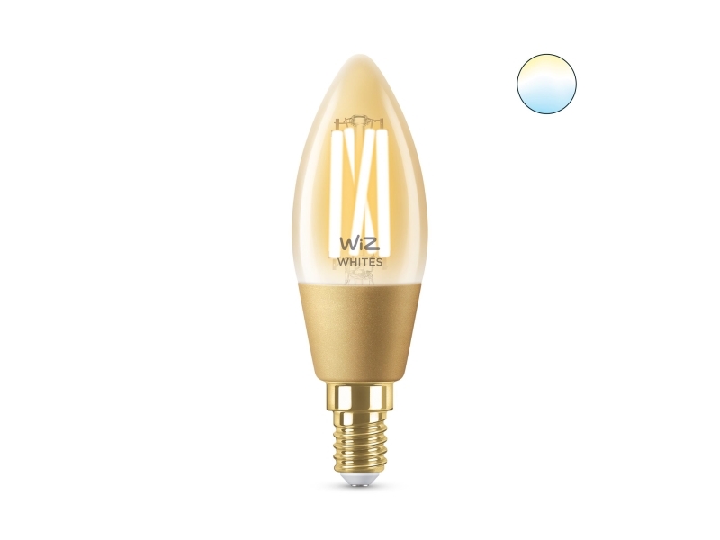 Wiz, Abstimmbares Weiß, Kreide, E14, 1 Leuchtmittel, Gold, 50W, 220-240V