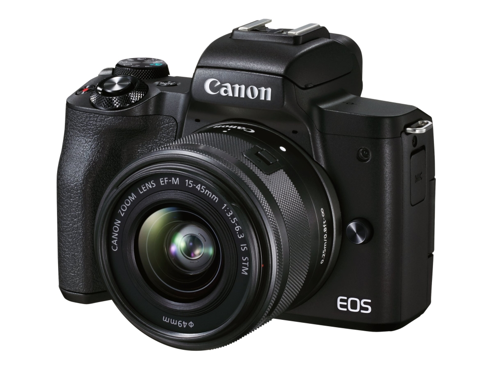 Canon EOS M50 Mark II - Digitalkamera - spejlløst - 24.1 MP - APS-C - / 24 fps - optisk zoom EF-M 15-45mm IS STM-objektiv - Wi-Fi, Bluetooth - sort