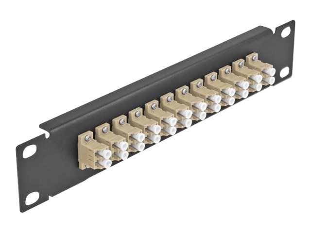 Delock - Patch-Panel - Kabinetmonterbar - Lc Duplex Mm X 12 - Sort, Beige - 1U - 10"