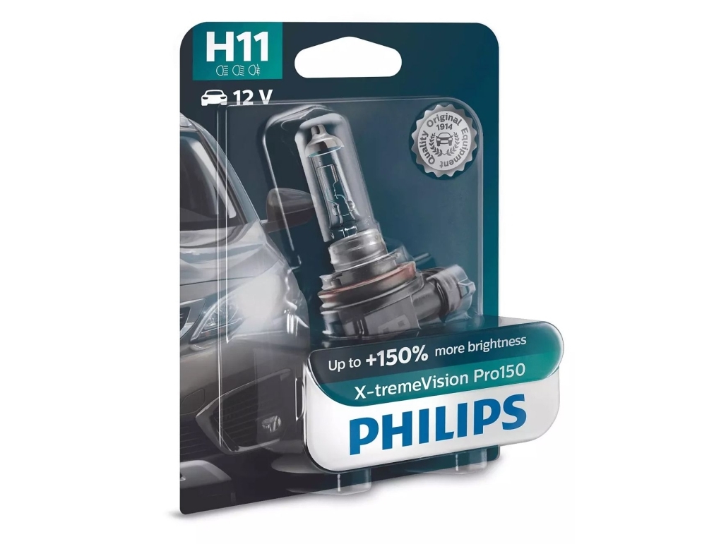 Philips Lichtquelle Typ: H11, Packung Mit 1 Lichtquelle Für Autoscheinwerfer, 55 W, 12 V, H11, Halogen, 3450 K, 1 Stück