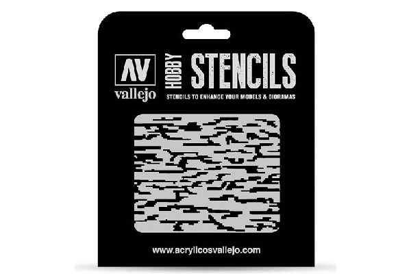 Vallejo : St-Cam004 - Stencils - Pixelated Modern Camo